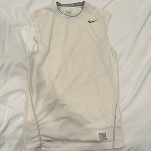 Nike Pro Fitted Sleeveless Shirt Large White